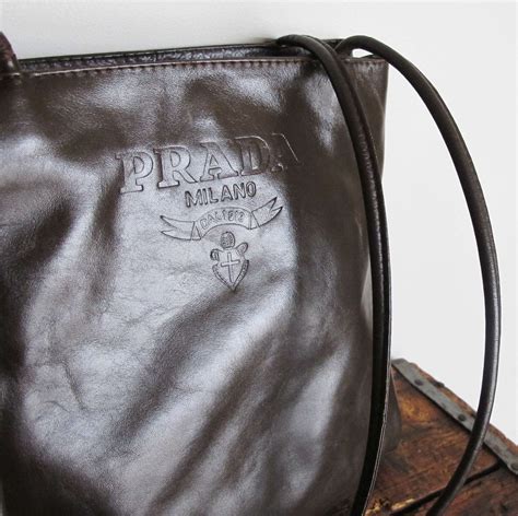 prada milano dal 1913 leather brown bag|vintage prada crossbody bag.